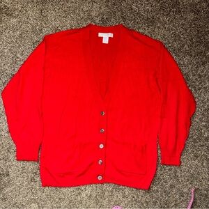 Preston & York 100% cashmere red cardigan